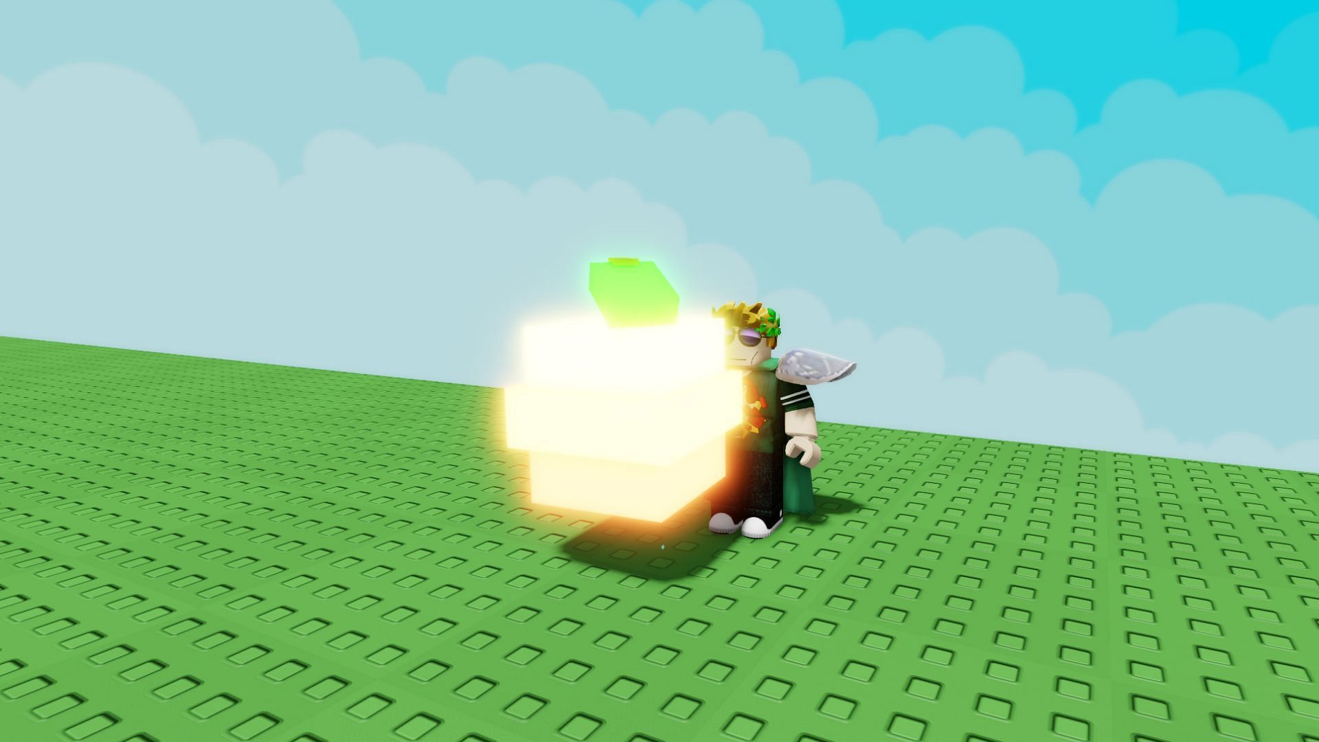 A fruit with the Shocked Mutation (Image via Roblox)